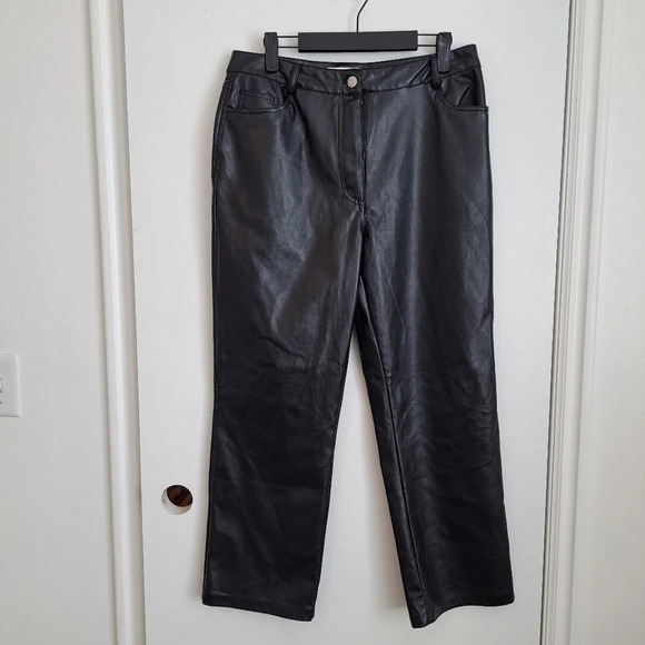 Her Entire Name Says Grace Pants - Her Entire Name Says Grace Women Black Bi-Leather Faux & Suede Pants Size Large